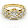 Triple Diamond Cluster Engagement Ring with Diamond Accents in 10k Yellow Gold - Thumbnail 1