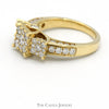 Triple Diamond Cluster Engagement Ring with Diamond Accents in 10k Yellow Gold - Thumbnail 3