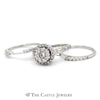 3 Piece 1.5cttw Diamond Cluster Bridal Set in 14k White Gold - Thumbnail 3