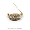 Round Diamond and Sapphire Butterfly Pin in 14KT Yellow Gold - Thumbnail 2