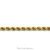 8 (1/4) inch 10k Yellow Gold Hollow Rope Chain Bracelet - Thumbnail 2