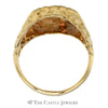 Men's Replica Walking Liberty Coin Ring in Nugget Designed 10k Yellow Gold Mounting - Thumbnail 2