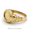 Men's Replica Walking Liberty Coin Ring in Nugget Designed 10k Yellow Gold Mounting - Thumbnail 3