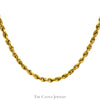 21 Inch 14k Yellow Gold 2mm Rope Chain with Barrel Clasp - Thumbnail 3