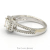 Moissanite Solitaire Engagement Ring with Diamond Accented Split Shank Sides in 14k White Gold - Thumbnail 3