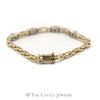 Ruby & Diamond Open Bar Link Bracelet in 14k Yellow Gold - Thumbnail 3