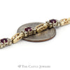 Ruby & Diamond Open Bar Link Bracelet in 14k Yellow Gold - Thumbnail 2