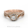 .65cttw Round Diamond Bridal Set with Twisted Diamond Accented Sides in 14k Rose Gold - Thumbnail 1