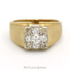 1cttw 5 Diamond Cluster Men's Ring in 14k Yellow Gold Brushed Mounting - Thumbnail 1