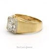 1cttw 5 Diamond Cluster Men's Ring in 14k Yellow Gold Brushed Mounting - Thumbnail 3