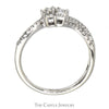 Multi Cut Diamond Cluster Ring with Diamond Accented Split Shank in 10k White Gold - Thumbnail 2
