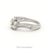 Multi Cut Diamond Cluster Ring with Diamond Accented Split Shank in 10k White Gold - Thumbnail 3
