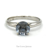 Round Mystic Topaz Solitaire Ring in 4 Prong 14k White Gold Setting - Thumbnail 1