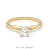 1/2ct Round Diamond Solitaire Engagement Ring in 14k Yellow Gold - Thumbnail 1