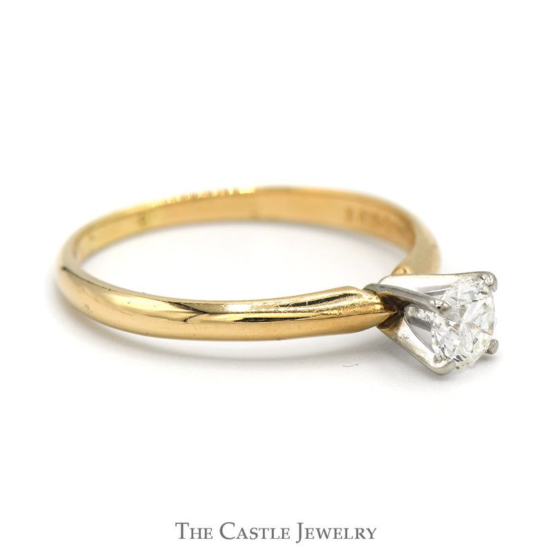 1/2ct Round Diamond Solitaire Engagement Ring in 14k Yellow Gold