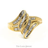 Marquise Shaped Multi Row Channel Set Baguette Diamond in 14k Yellow Gold Split Shank Setting - Thumbnail 1