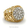 3/4cttw Kentucky Diamond Cluster Ring in 10k Yellow Gold - Thumbnail 3