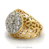 3/4cttw Kentucky Diamond Cluster Ring in 10k Yellow Gold - Thumbnail 4