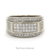 Men's Rectangular 1cttw Diamond Cluster Band in 10k White Gold - Thumbnail 1