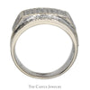 Men's Rectangular 1cttw Diamond Cluster Band in 10k White Gold - Thumbnail 2