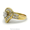 Pear Cut Diamond Cocktail Cluster Ring in 14k Swirled Mounting - Thumbnail 3