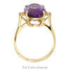 Oval Cut Amethyst Ring with Diamond Accents in 14k Yellow Gold - Thumbnail 2