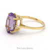 Oval Cut Amethyst Ring with Diamond Accents in 14k Yellow Gold - Thumbnail 3