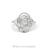 .25CTTW Swirl Design Diamond Cluster Ring in 14KT White Gold - Thumbnail 1