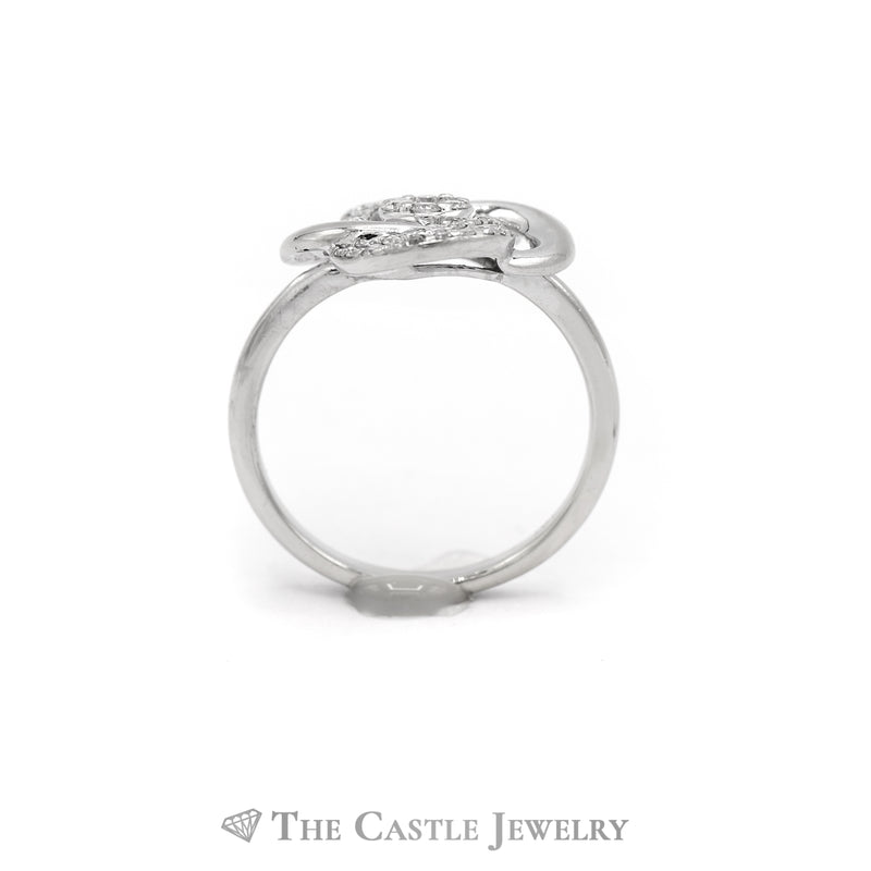 .25CTTW Swirl Design Diamond Cluster Ring in 14KT White Gold