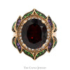 Le Vian Oval Garnet Flower Ring with Topaz, Tsavorite and Amethyst Accents in 14k Rose Gold - Thumbnail 1
