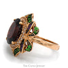 Le Vian Oval Garnet Flower Ring with Topaz, Tsavorite and Amethyst Accents in 14k Rose Gold - Thumbnail 3
