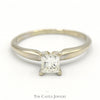 1/2ct Princess Cut Diamond Solitaire Engagement Ring in 14k White Gold - Thumbnail 1