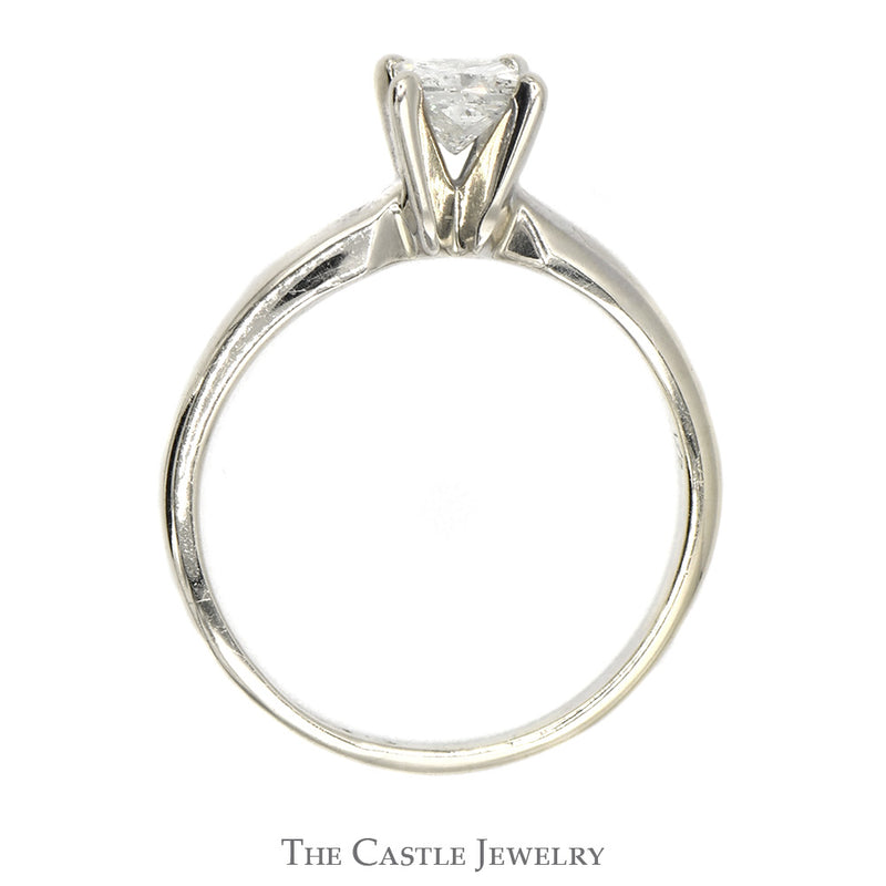 1/2ct Princess Cut Diamond Solitaire Engagement Ring in 14k White Gold