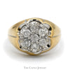 Men's 7 Diamond Cluster Ring in 10k Yellow Gold - Thumbnail 1