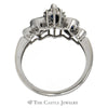Marquise Cut Synthetic Sapphire Ring with Channel Set Synthetic Sapphire and Diamond Accents in 14k White Gold - Thumbnail 2