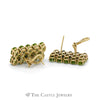 20 Stone Double Row Peridot Leverback Earrings in 14k Yellow Gold - Thumbnail 2