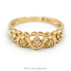 Open Heart Band with Diamond Accents in 14k Yellow Gold - Thumbnail 1