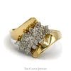 .38cttw Diamond Waterfall Cluster Ring in Bypass Designed 14k Yellow Gold Mounting - Thumbnail 1