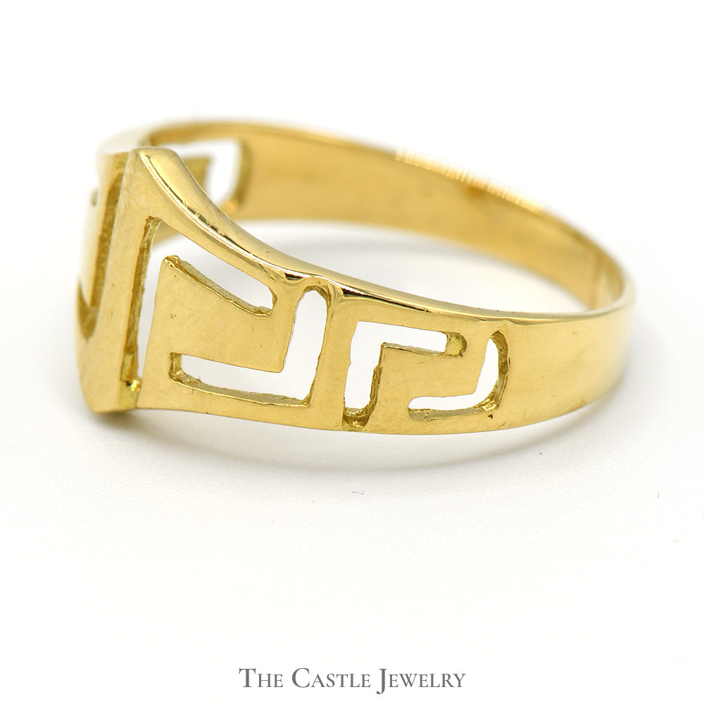 Greek Inspired Open Tapered Band in 18k Yellow Gold