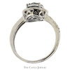 Round Shaped Diamond Cluster Ring with Diamond Halo and Accents in 14k White Gold - Thumbnail 2