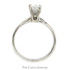 Oval Cut Diamond Solitaire Engagement Ring in 14k White Gold Tiffany Mounting - Thumbnail 2