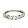 1/2cttw Three Stone Diamond Engagement Ring with Diamond Accents in 14k White Gold - Thumbnail 1