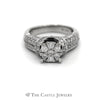 1.50CTTW Round Diamond Cluster Engagement Ring in 14KT White Gold - Thumbnail 1