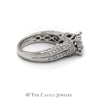 1.50CTTW Round Diamond Cluster Engagement Ring in 14KT White Gold - Thumbnail 3