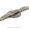 3cttw Round Diamond Cluster Bracelet with "X" Links in 10k Yellow Gold - Thumbnail 2