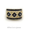 Sapphire & Diamond Cluster Band in 14k Yellow Gold - Thumbnail 1