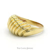 14k Yellow Gold Dome Ring with Ridged Design - Size 8 - Thumbnail 3