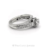 Round Diamond Bridal Set with Diamond Halo & Accents in 14k White Gold - Thumbnail 3