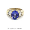 Oval Tanzanite Ring with Baguette Diamond Accents in 14k Yellow Gold - Thumbnail 1
