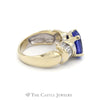 Oval Tanzanite Ring with Baguette Diamond Accents in 14k Yellow Gold - Thumbnail 3